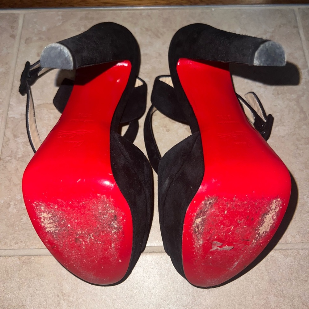 Christian Louboutin Loulou Dancing Heels Suede Black Size US 7.5 - Picture 8 of 8